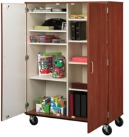 Picture of 67"H Divided Shelf Mobile Storage Cabinet