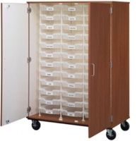 Picture of 67"H Mobile Storage Cabinet, 36 Bins, Racking System