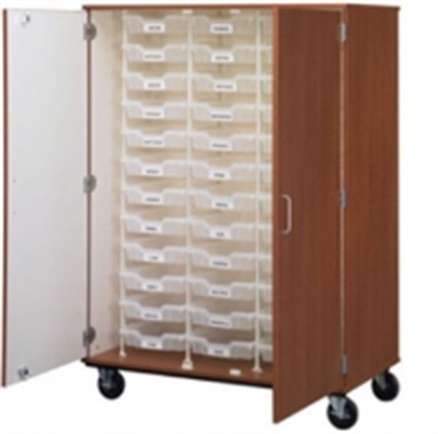 Picture of 67"H Mobile Storage Cabinet, 36 Bins, Racking System