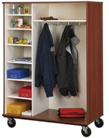 Picture of 67"H Open Mobile Coat Combo Storage Cabinet 