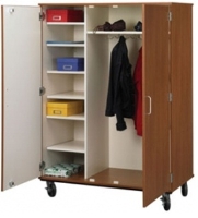 Picture of 67"H Closed Mobile Coat Combo Storage Cabinet 