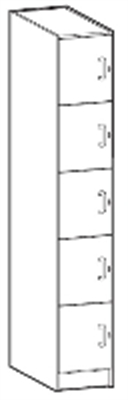 Picture of Ironwood 505-13-H, 5 Compartment Closed Music Storage Cabinet,Solid Door