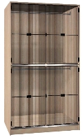 Picture of Ironwood 404-35-G, 2 Compartment Closed Music Storage Cabinet, Grill Door, Hanging Rod