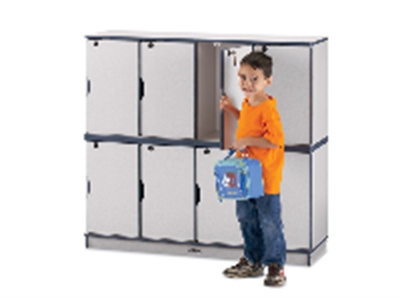 Picture of Jonti-Craft 4696JC, Kids Stacking Lockable Lockers, 4 Section, Double Tier
