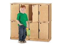 Picture of Jonti-Craft 4696JC, Kids 4 Section Stacking Lockable Lockers,Double Tier