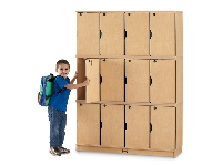 Picture of Jonti-Craft 4697JC, Kids 4 Section Stacking Lockable Lockers,Triple Tier