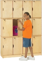 Picture of Jonti-Craft 4697TK, Kids 4 Section Stacking Lockable Lockers, Triple Stack
