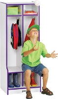 Picture of Jonti Craft 4682JC, Kids Double Open Locker with Step, Coat Hooks
