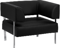 Picture of Black Leather Contemporary Reception Lounge Club Chair, 9856846