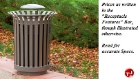 Picture of Outdoor LX-36 Lexington , 36 Gallon Steel Trash Receptacle with Plastic Liner