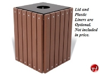 Picture of Outdoor 32" Gallon Square Recycled Trash Receptacle