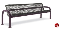 Picture of Outdoor 965, 48" Surface Mount Contour Bench With Back, Diamond Pattern