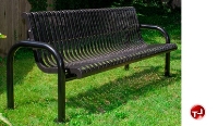Picture of Outdoor 965, 48" Surface Mount Contour Bench With Back, Slat Pattern