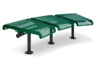 Picture of Outdoor 715 730 Series 3-Seat Backless Steel Bench, 15 Degree Concave
