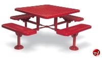 Picture of Outdoor 363, 46" Octagon Extra Heavy Duty Steel Umbrella Dining Table, Plank Seats