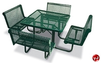 Picture of Outdoor 358, 46" Square Steel Umbrella Dining Table, 36" Capri Seats