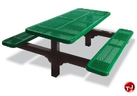 Picture of Outdoor 347, 8' Dual Pedestal Picnic Dining Table with Connecting Bench