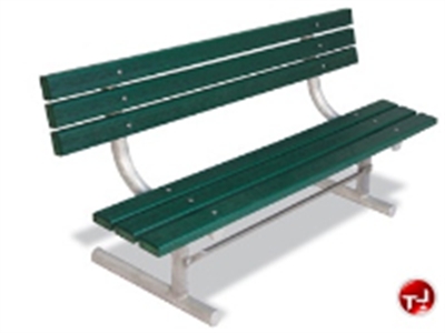 Picture of Outdoor 940 Bench, 72" Portable Recycled Plastic Park Bench with Back