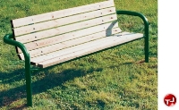 Picture of Outdoor 970 Bench, 72" Inground Recycled Plastic Park Bench with Back