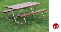 Picture of Outdoor BT158 Picnic Bench Table, 72" Heavy Duty Recycled Plastic Table