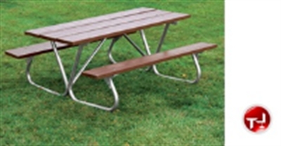 Picture of Outdoor BT158 Picnic Bench Table, 72" Heavy Duty Recycled Plastic Table