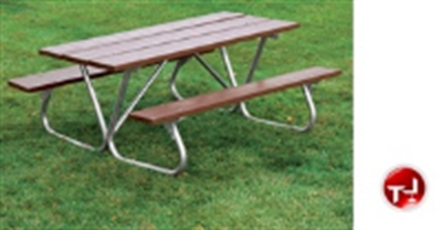 Picture of Outdoor BT158 Picnic Bench Table, 8' Heavy Duty Wood Table