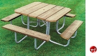 Picture of Outdoor 358 Picnic Bench Table, 48" Square Pine Table
