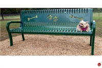 Picture of Bark Park Outdoor 72" Lexington Pooch Perch Bench, Paw Prints