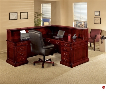 Picture of 15205 Traditional Veneer L Shape Reception Desk Workstation