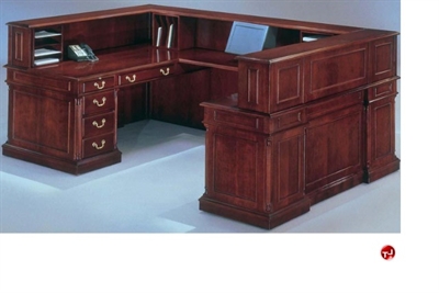 Picture of 15203 Traditional Veneer U Shape Reception Desk Workstation