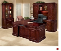 Picture of 13134 Traditional Veneer U Shape Office Desk Workstation, Hutch, Lateral File Bookcase