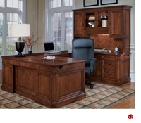 Picture of DMI Arlington 7750 Veneer U Shape Executive Office Desk Workstation, Overhead Storage