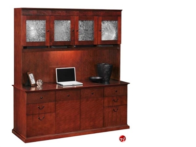 Picture of DMI Del Mar 7302-20 7302-404 Veneer Executive Storage Credenza with Glass  Storage