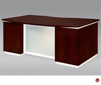 Picture of DMI Pimlico 7023-37 Contemporary Veneer 72" Executive Bow Front Office Desk Workstation
