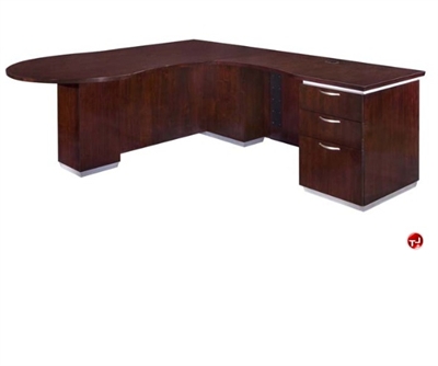 Picture of DMI Pimlico 7023-45 Contemporary Veneer 72" L Shape Peninsula Office Desk Workstation