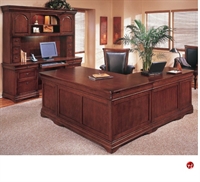 Picture of DMI Rue De Lyon 7684-56 Veneer L Shape Office Desk, Credenza with Storage