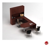 Picture of Global Zira Series Laminate Contemporary U Shape Office Desk Workstation, Layout 2