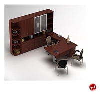 Picture of Global Zira Series Laminate Contemporary L Shape Office Desk Workstation,Lateral Storage