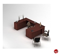 Picture of Global Zira Series Laminate Contemporary U Shape Office Desk Workstation