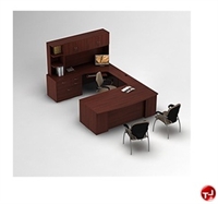 Picture of Global Zira Series Laminate Contemporary U Shape Office Desk Workstation,Overhead Storage