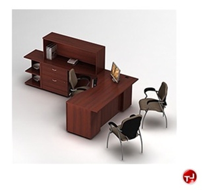 Picture of Global Zira Series Laminate Contemporary L Shape Office Desk Workstation