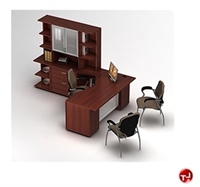 Picture of Global Zira Series Laminate Contemporary L Shape Office Desk Workstation,Overhead Storage