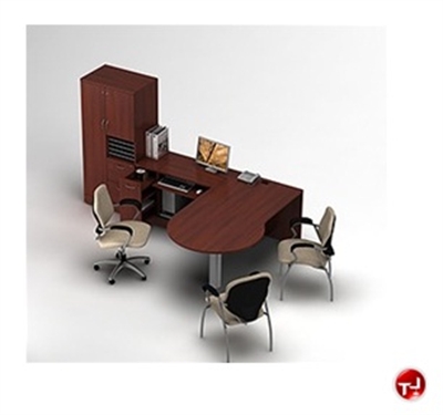 Picture of Global Zira Series Laminate Contemporary L Shape Office Desk Workstation