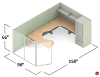 Picture of Global e0+ Modular U Shape Office Desk Cubicle Workstation