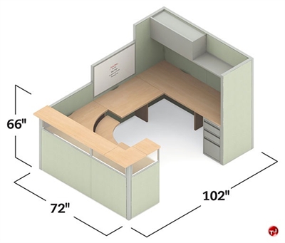 Picture of Global e0+ Modular U Shape Reception Office Desk Cubicle Workstation