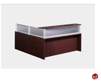 Picture of Boss N269G N280G L Shape Reception Desk Workstation, Plexiglass