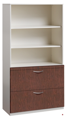 Picture of 2 Drawer Trace Lateral File Combo Open Cabinet, 30"W Steel with Laminate Wood Front