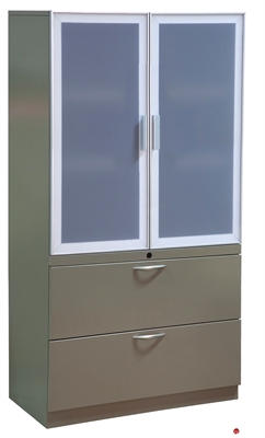 Picture of 2 Drawer Steel, Trace Combo Lateral File with Aluminum Doors, 30"W