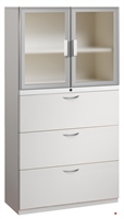 Picture of 3 Drawer Steel, Trace Combo Lateral File with Aluminum Doors, 30"W