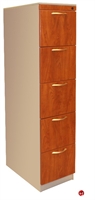 Picture of Vertical 5 Drawer Steel Tower Storage File Cabinet, Laminate Wood Front